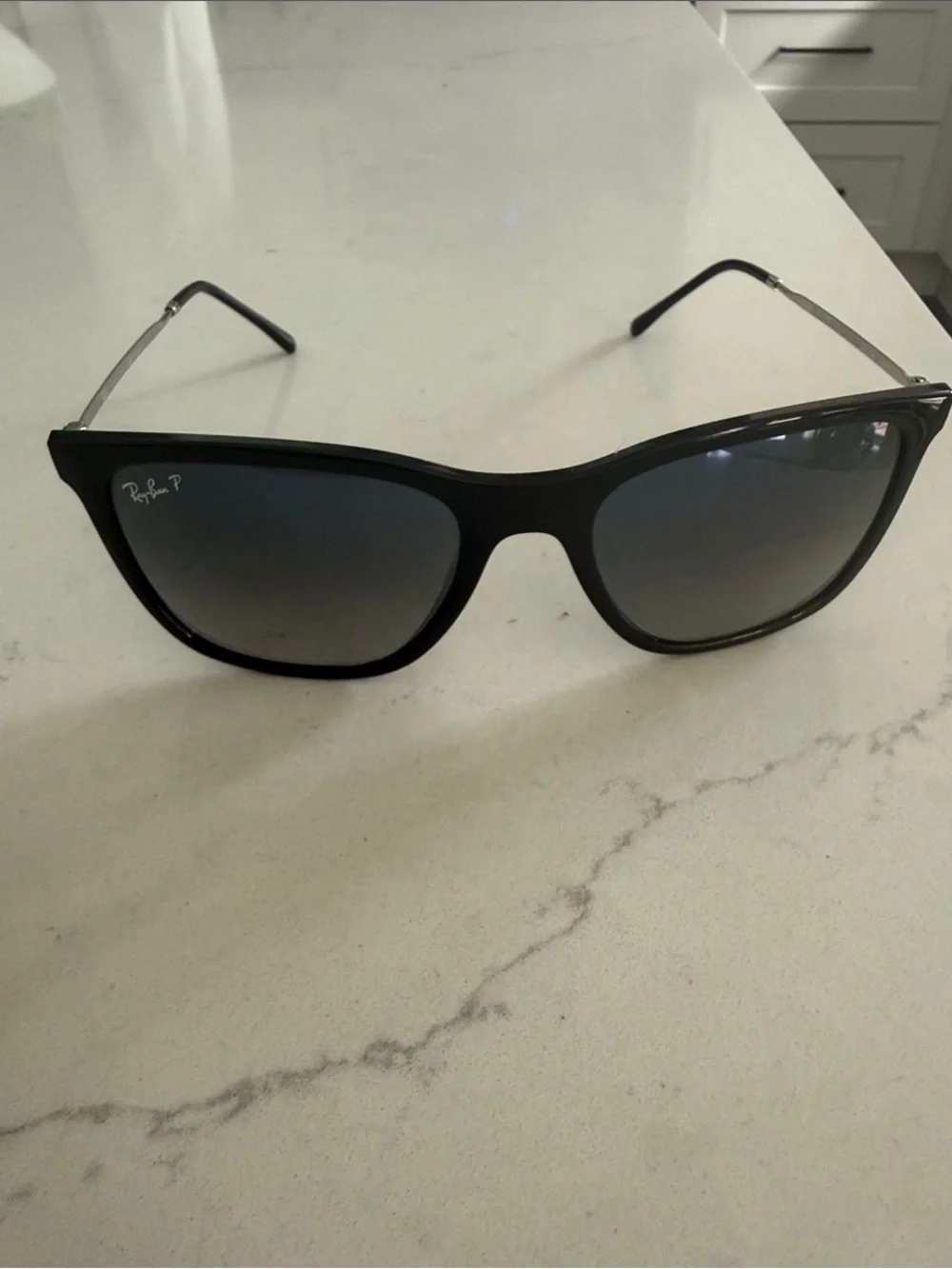 Ray-Ban Black Frame Sunglasses with Gray Gradient Lenses